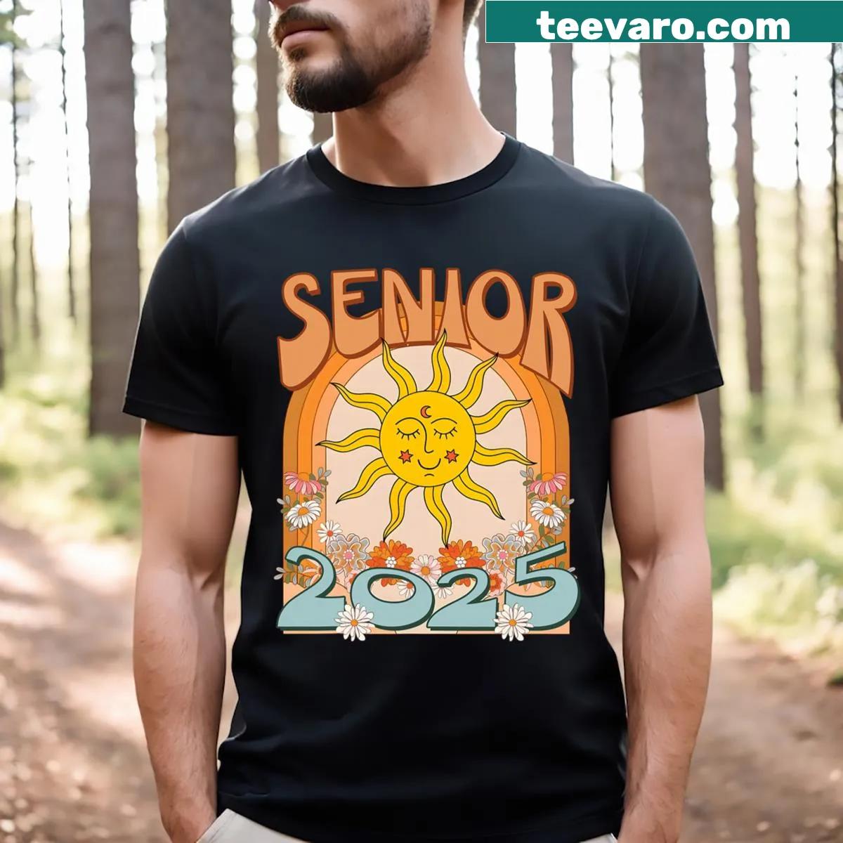 Class of 2025 senior graduation funny T-shirt — on a men's t-shirt