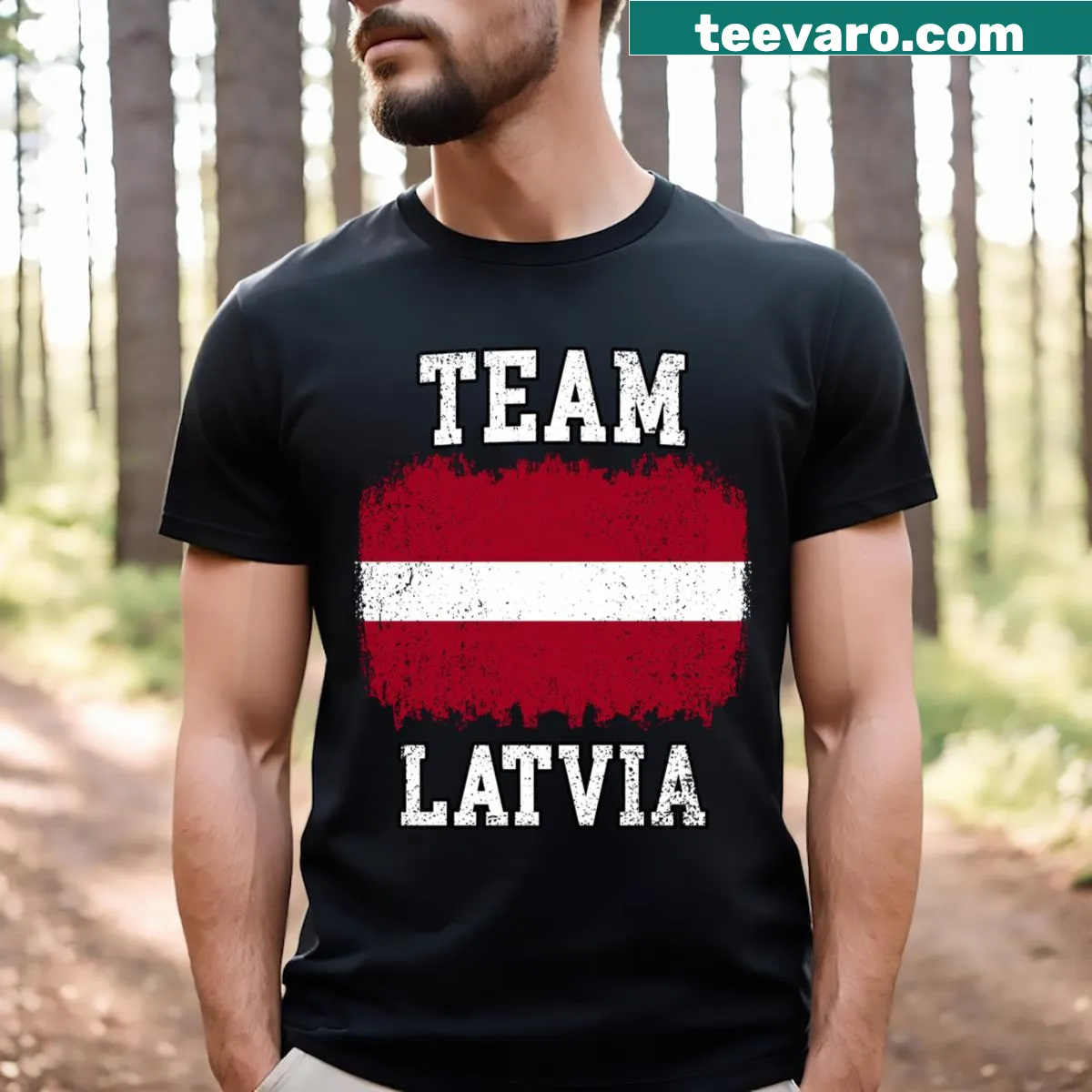 Latvia soccer support T-shirt for fans of the national teams — on a men's t-shirt
