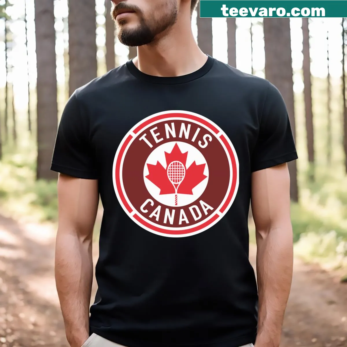 T-shirt featuring the Tennis Canada logo for fans and players — on a men's t-shirt