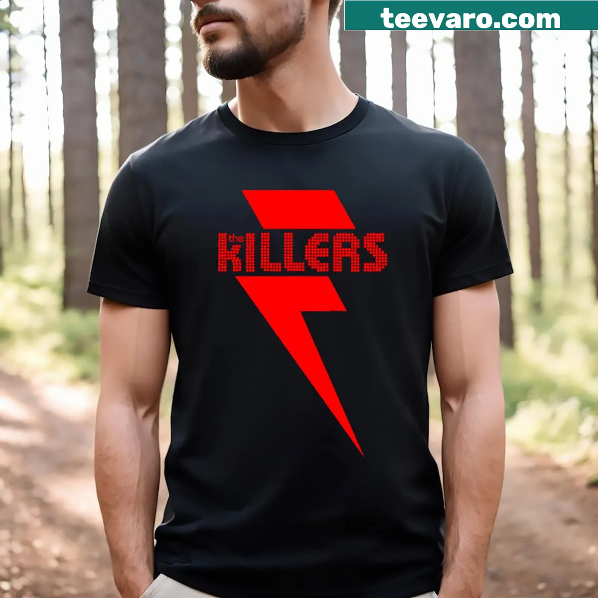 Essential T-shirt with The Killers logo for music fans — on a men's t-shirt