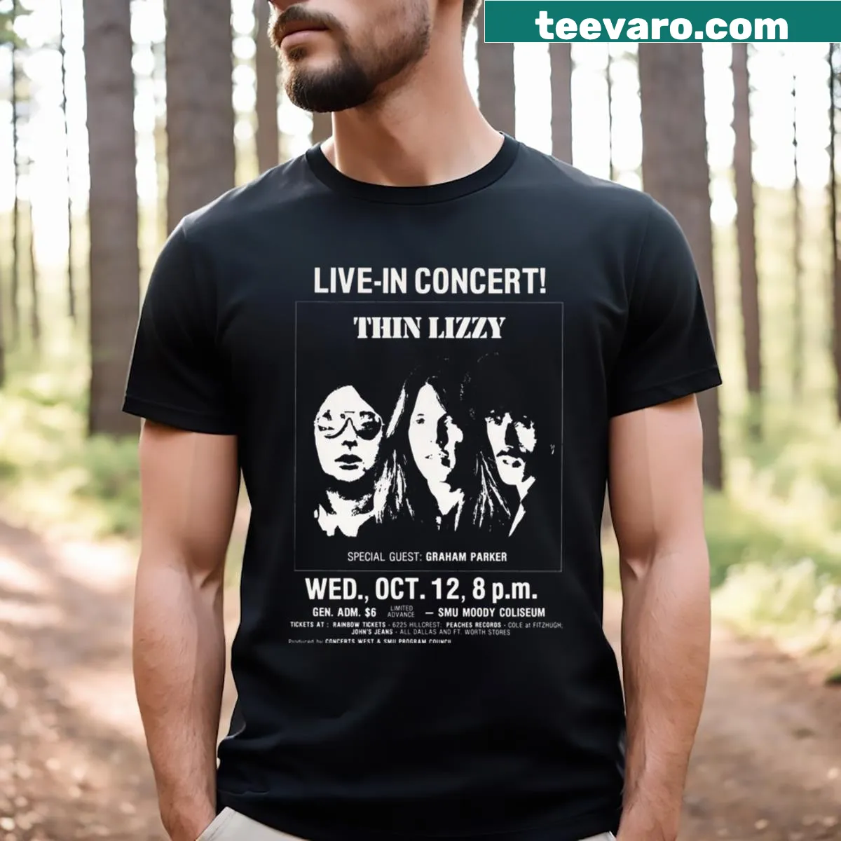 Vintage concert logo t-shirt designed for music lovers. — on a men's t-shirt