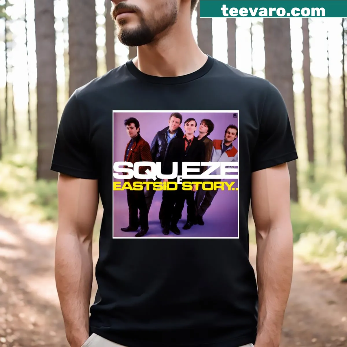 Vintage music album logo T-shirt for band lovers — on a men's t-shirt