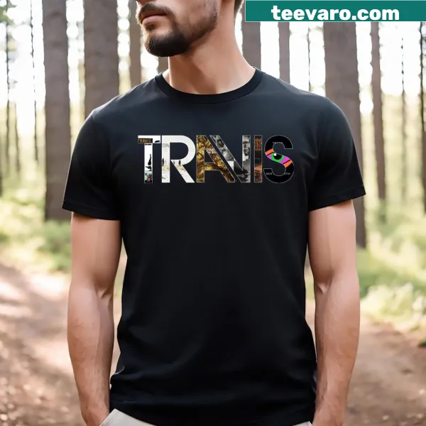 Travis logo t-shirt celebrating the band's iconic albums.