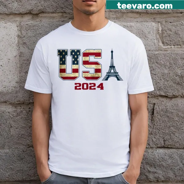 USA 2024 T-shirt featuring sporty design and American flag