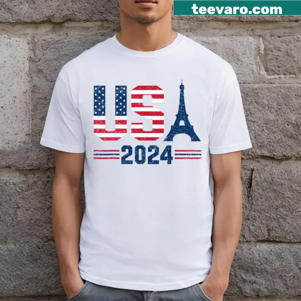USA 2024 Summer Sports T-shirt with U.S. flag design