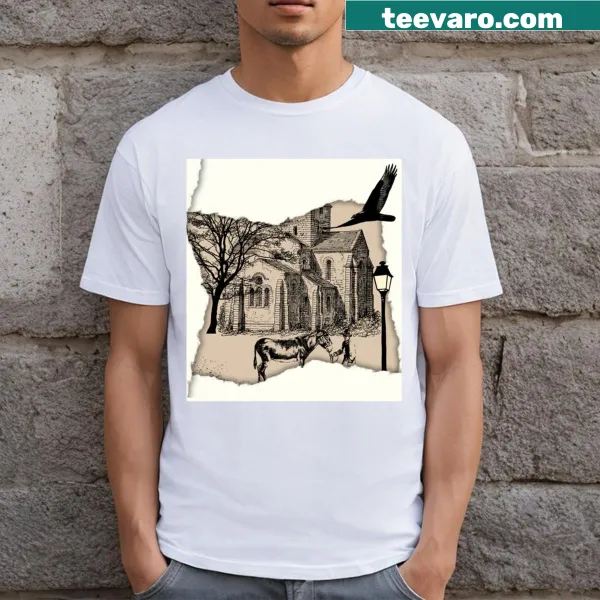 Vintage T-shirt showcasing historical art style