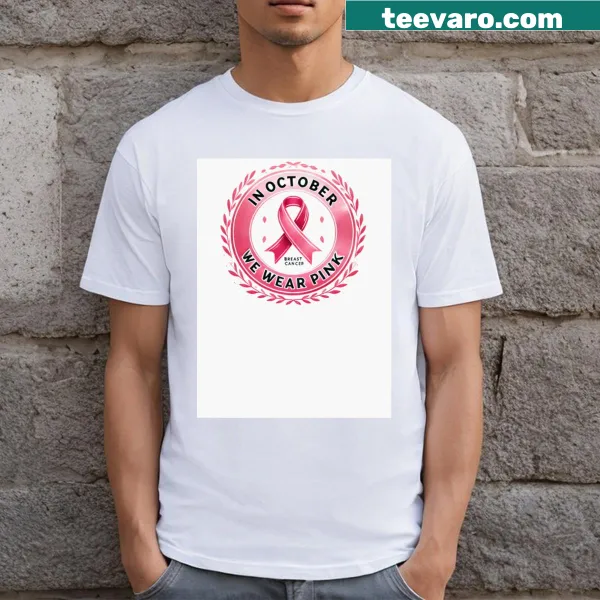 Distressed vintage t-shirt for breast cancer awareness in pink