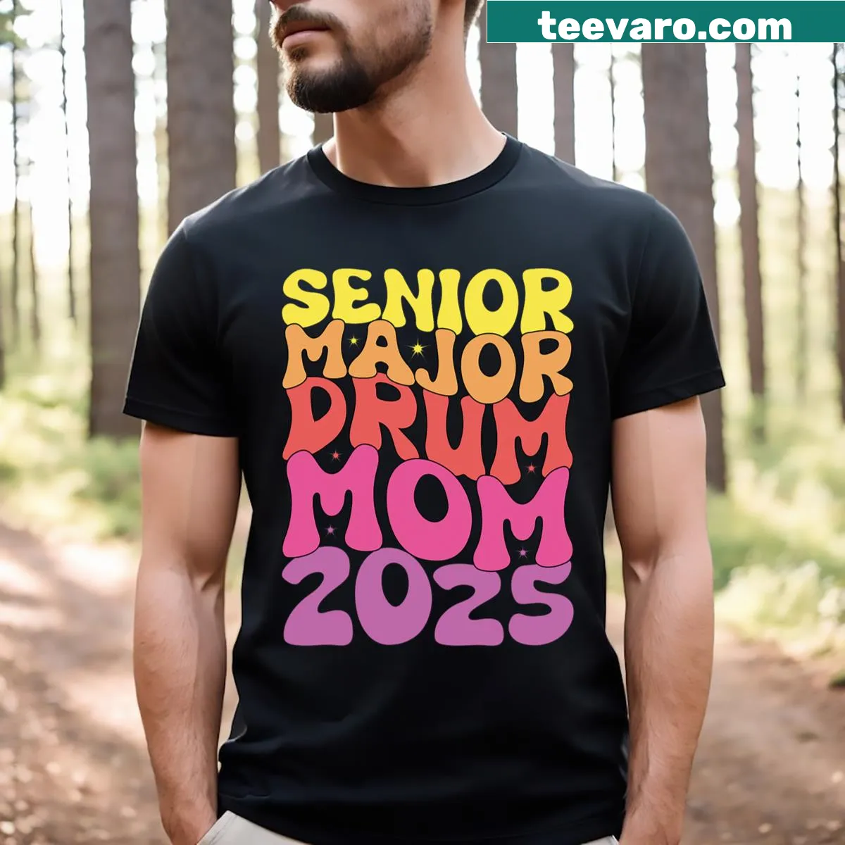 Funny t-shirt for band moms of senior drum majors in 2025. — on a men's t-shirt