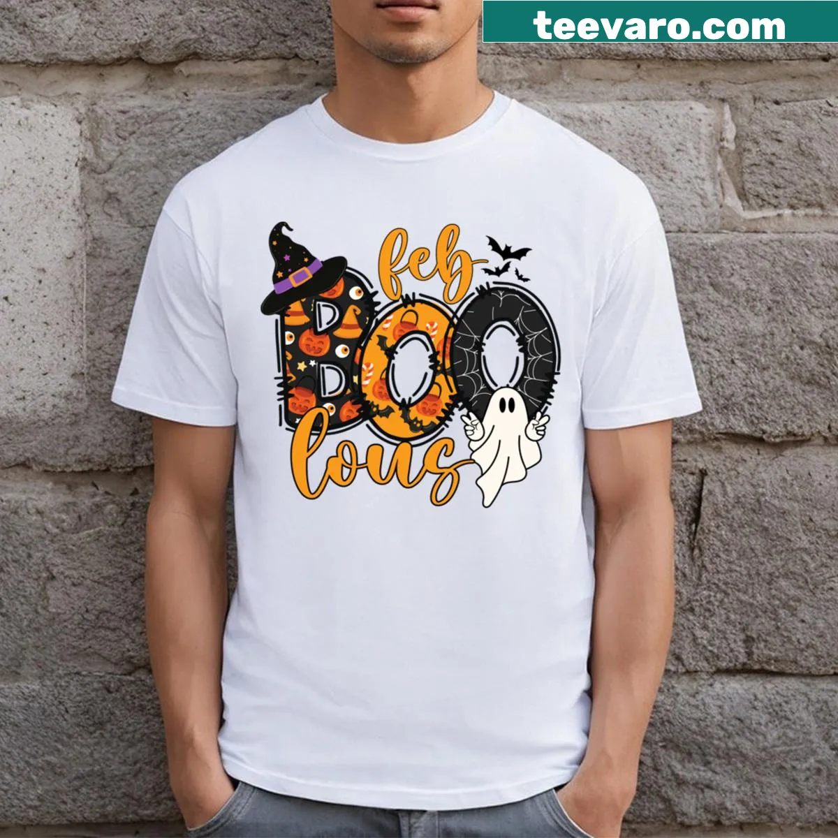 Cartoon ghost design with humorous text for Halloween celebration — on a men's t-shirt