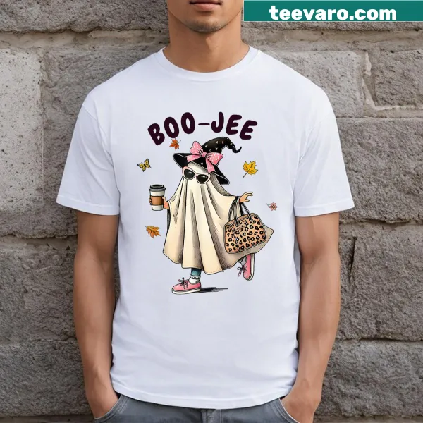 Cute ghost graphic on a funny Halloween t-shirt