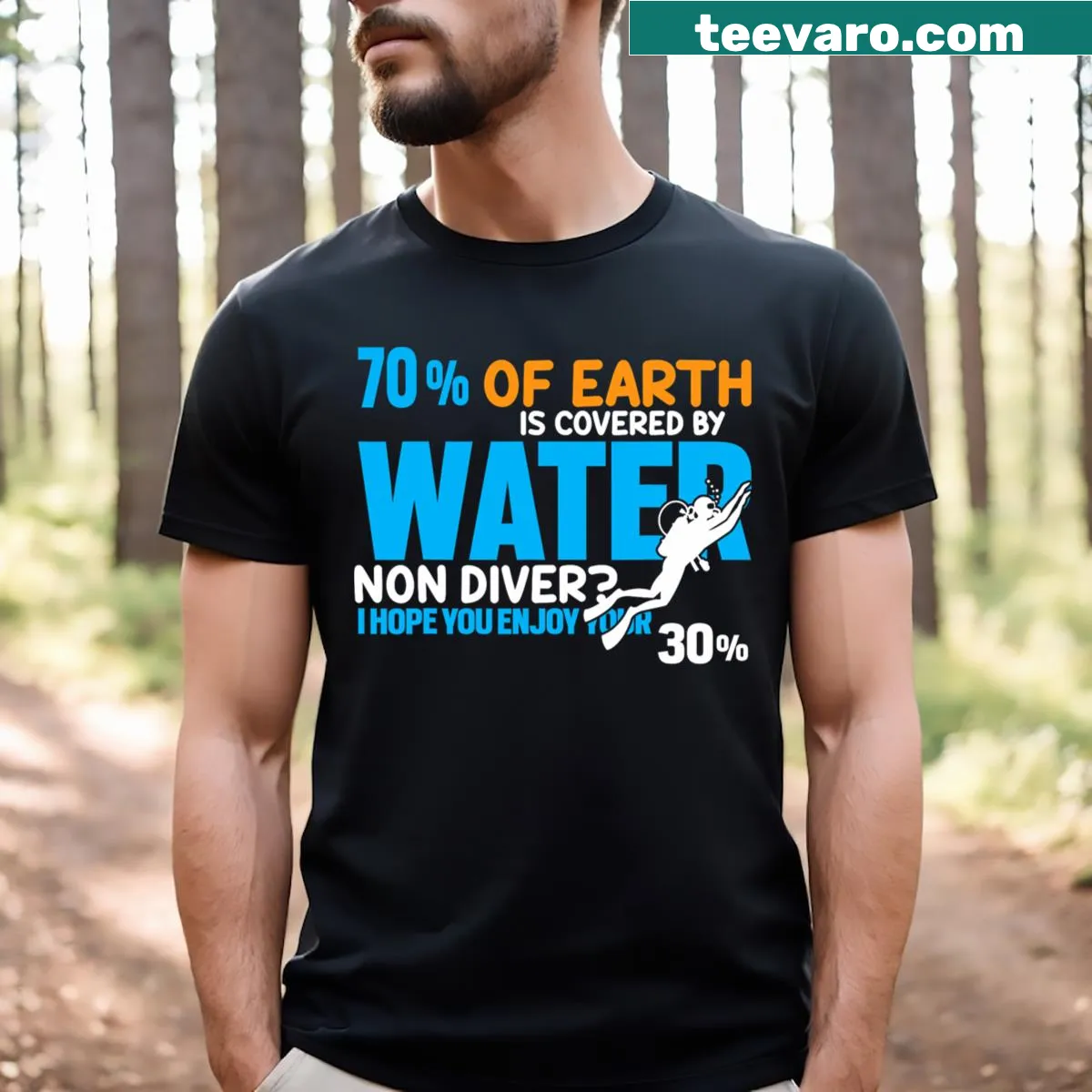 Scuba diving humor t-shirt with funny saying — on a men's t-shirt