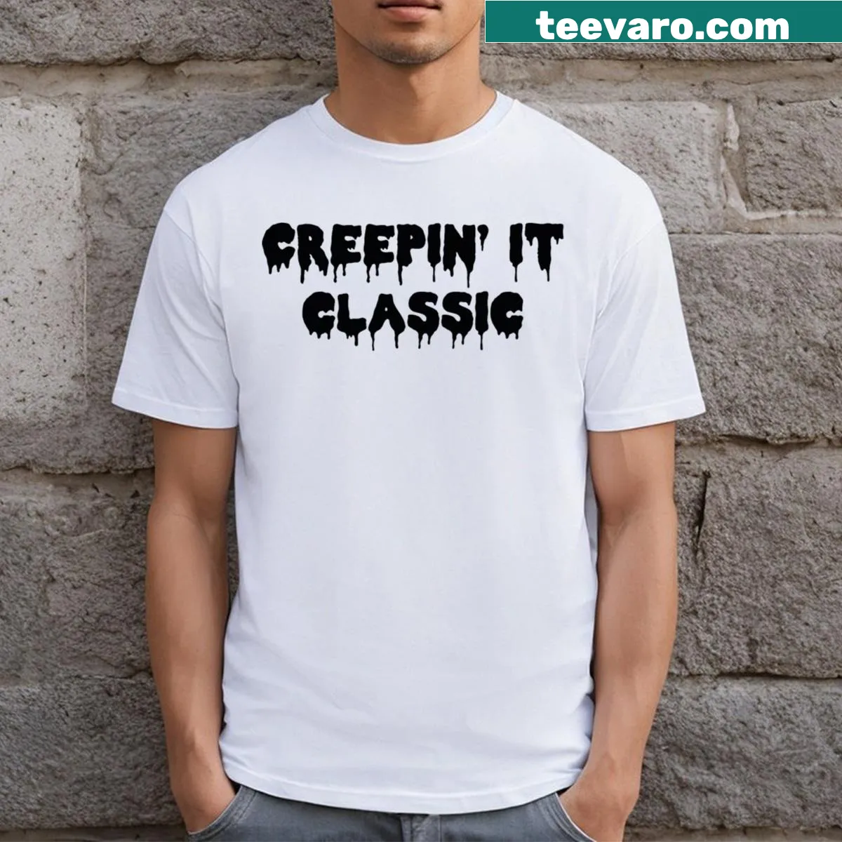 Spooky Halloween graphic t-shirt for festivities — on a men's t-shirt