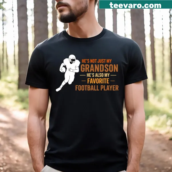 T-shirt with text celebrating grandson as favorite football player