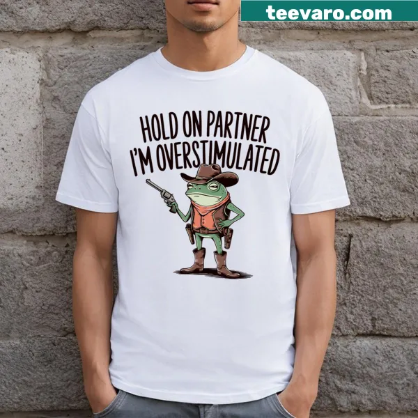 Whimsical frog illustration with text about being overstimulated