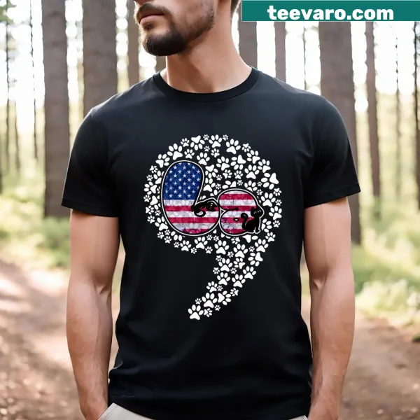 American flag and witty text design on a retro T-shirt