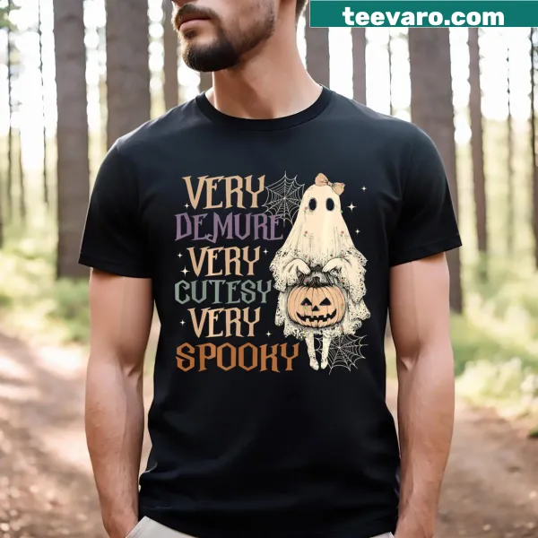 Adorable ghost design with playful text for Halloween on a T-shirt