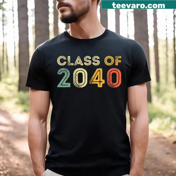 Vintage graduation design for Class of 2040 on a T-shirt