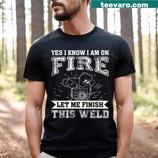 Funny welder graphic T-shirt with pipeline design