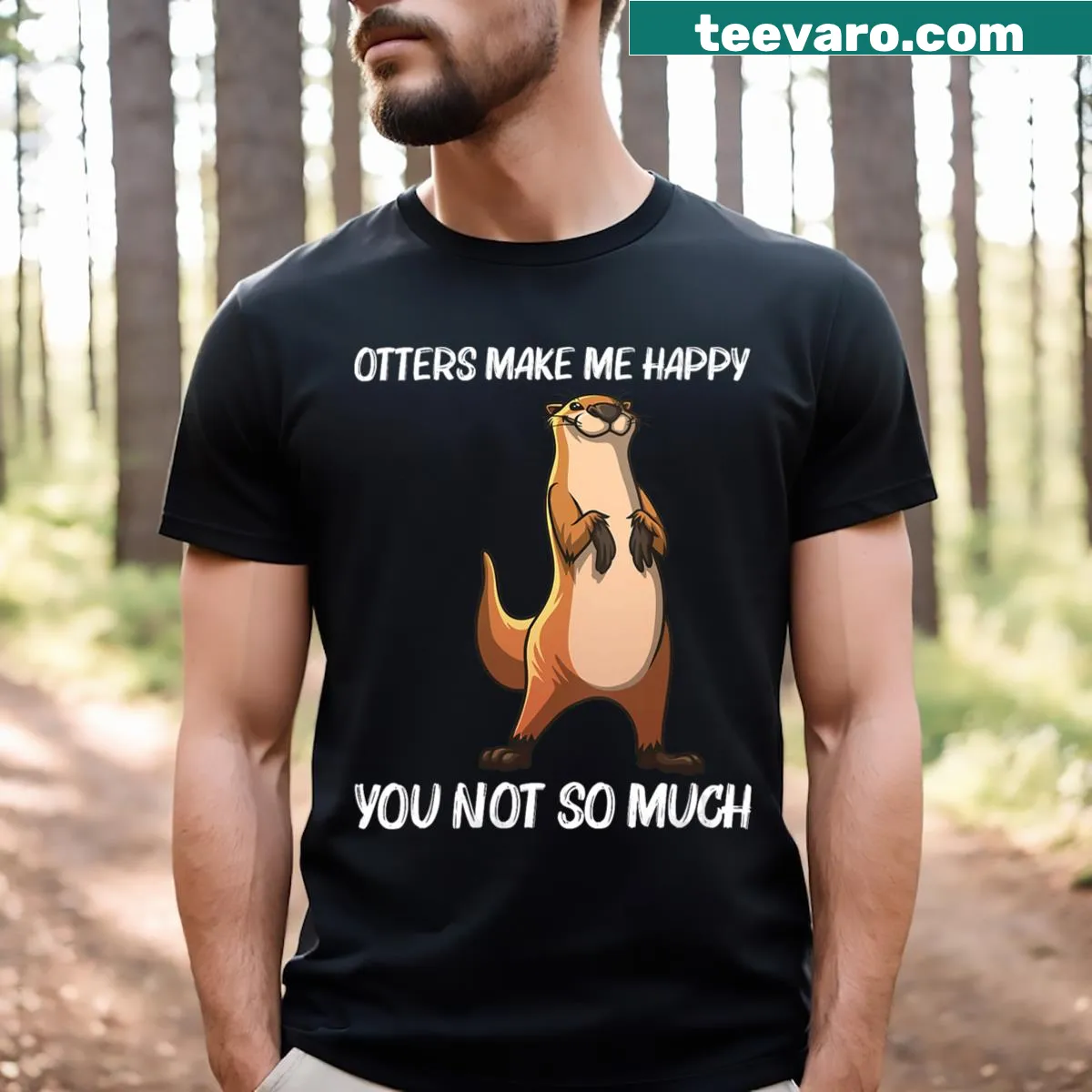 Cute otter design for animal lovers — on a men's t-shirt