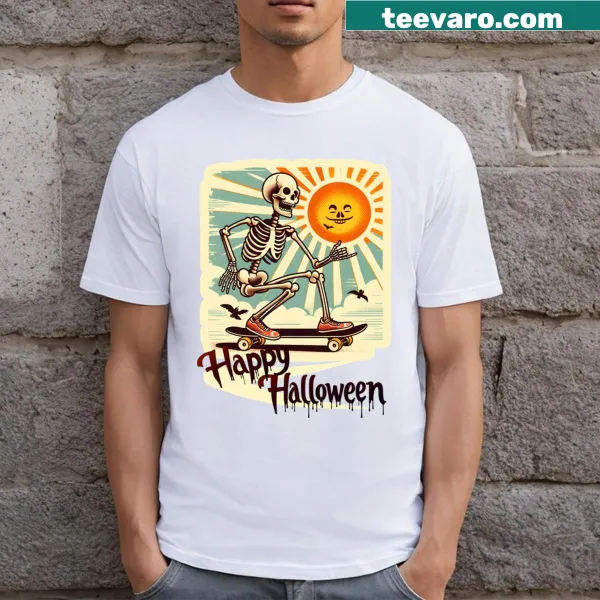 Cheerful Halloween T-shirt with playful typography