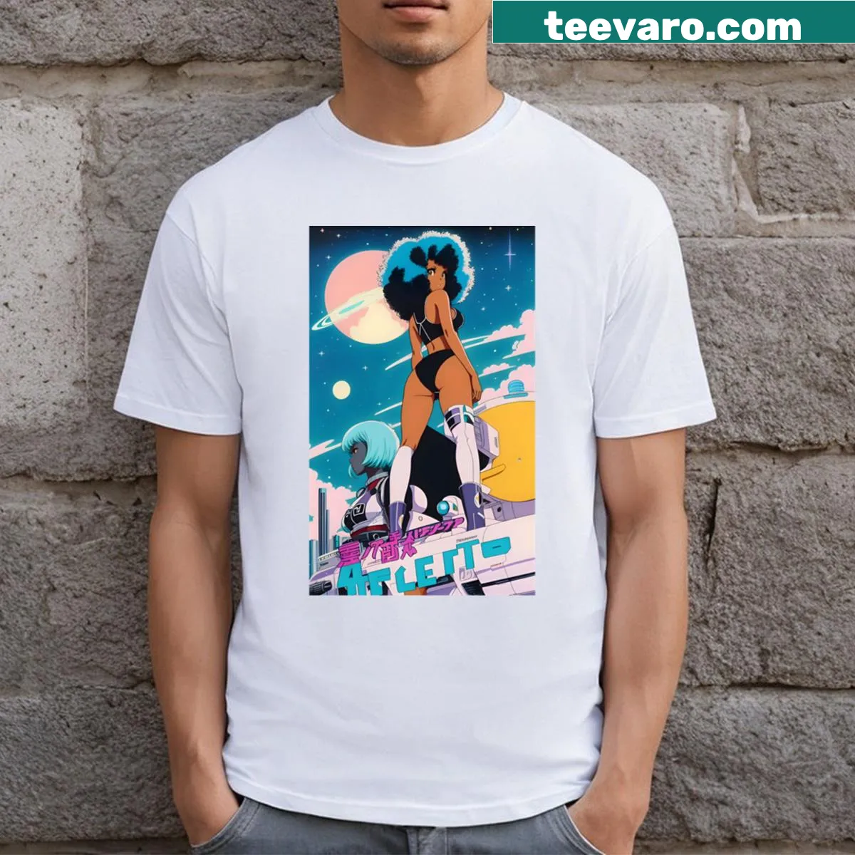 Anime-themed t-shirt with the phrase 'I'll Call U Back' in stylish typography — on a men's t-shirt