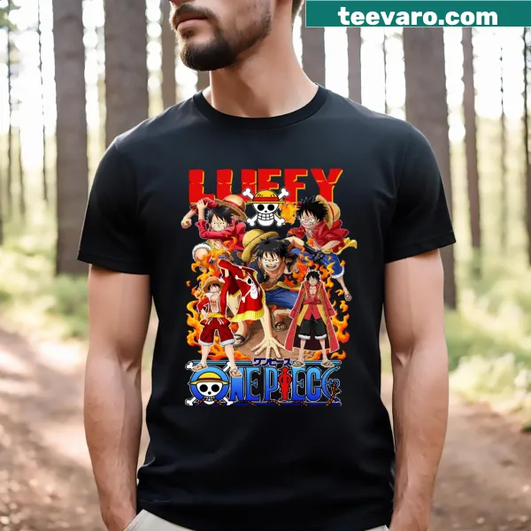 Graphic tee featuring Luffy from 'One Piece' anime