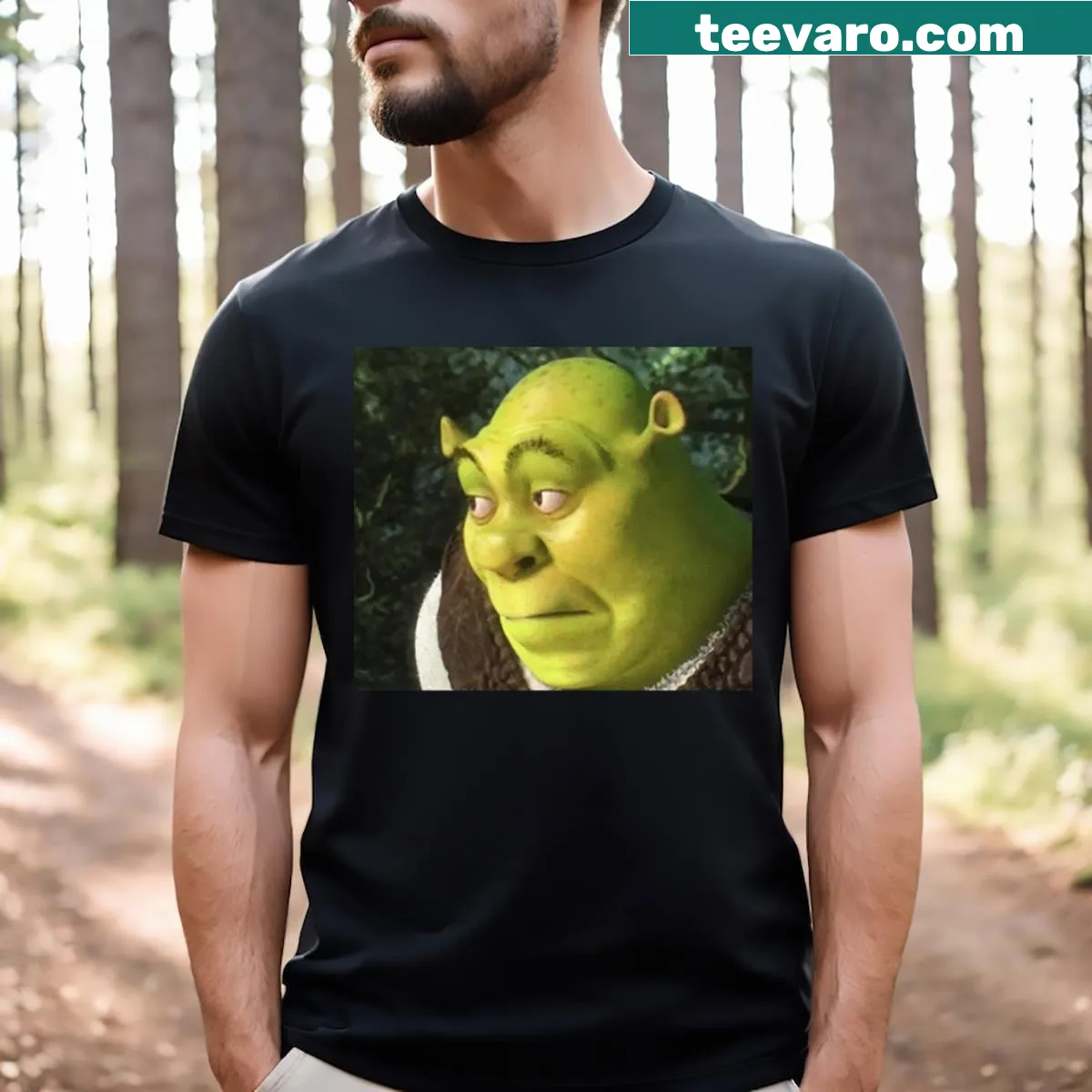 Funny Shrek Meme t-shirt with humorous graphic design — on a men's t-shirt