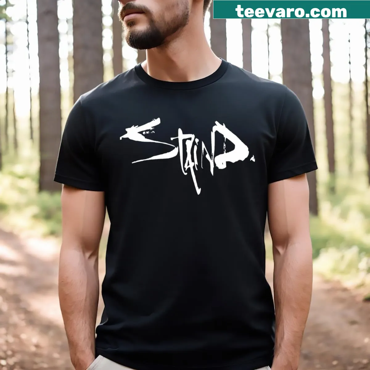 Vintage-style Staind Band T-shirt for rock music fans — on a men's t-shirt