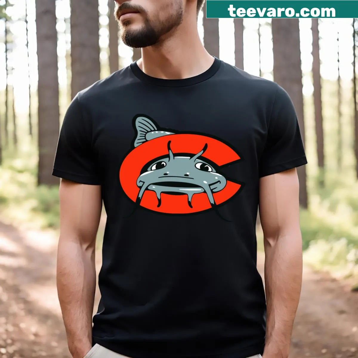 Carolina Mudcats T-shirt featuring team logo for baseball fans — on a men's t-shirt