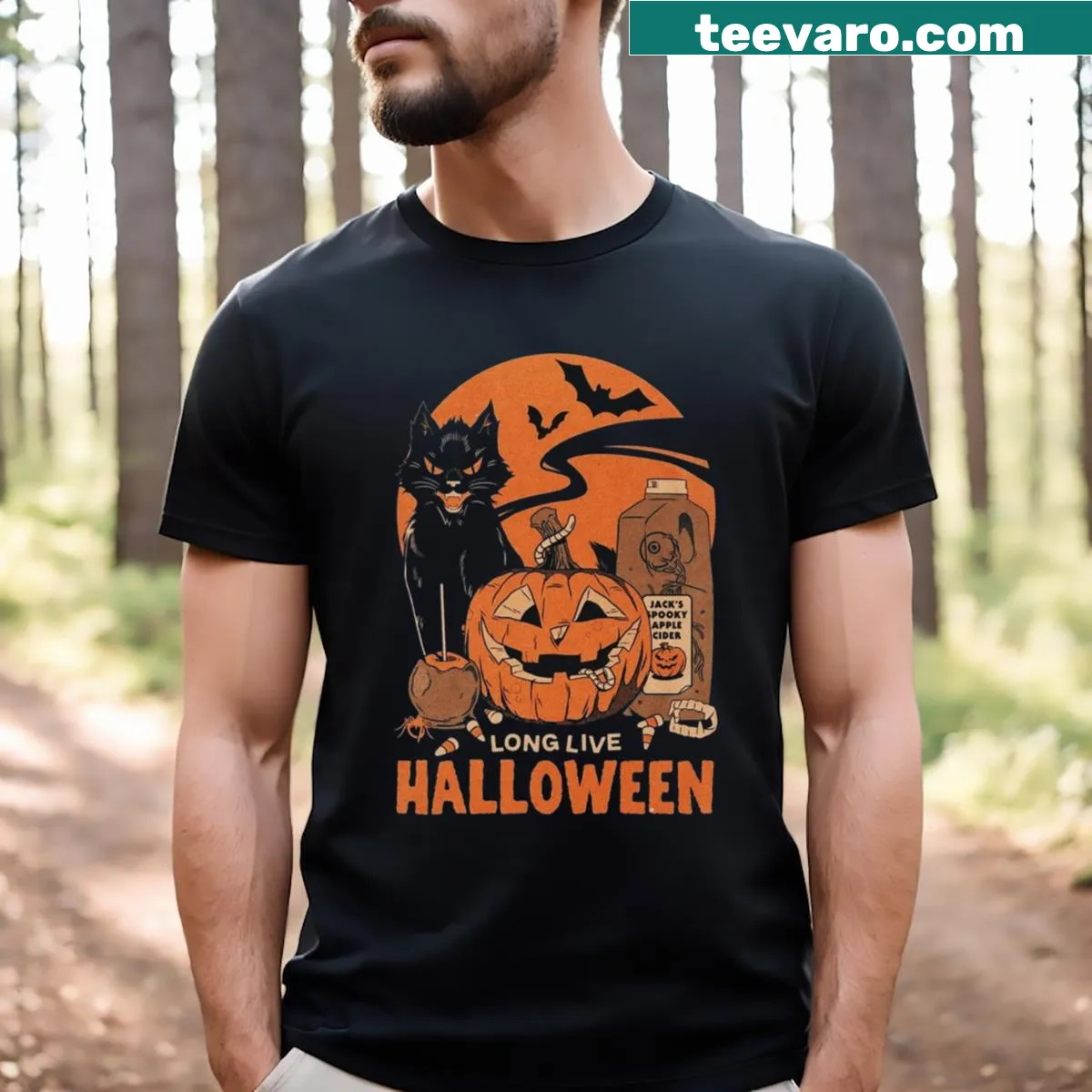 Vintage-inspired Halloween graphic on a T-shirt — on a men's t-shirt