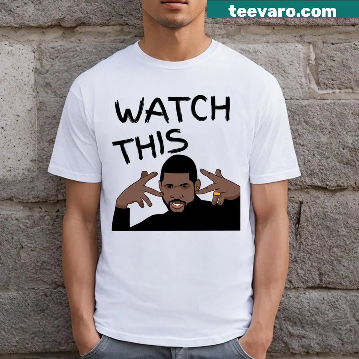 Graphic inspired by Usher Tiny Desk Concert on a casual T-shirt — on a men's t-shirt