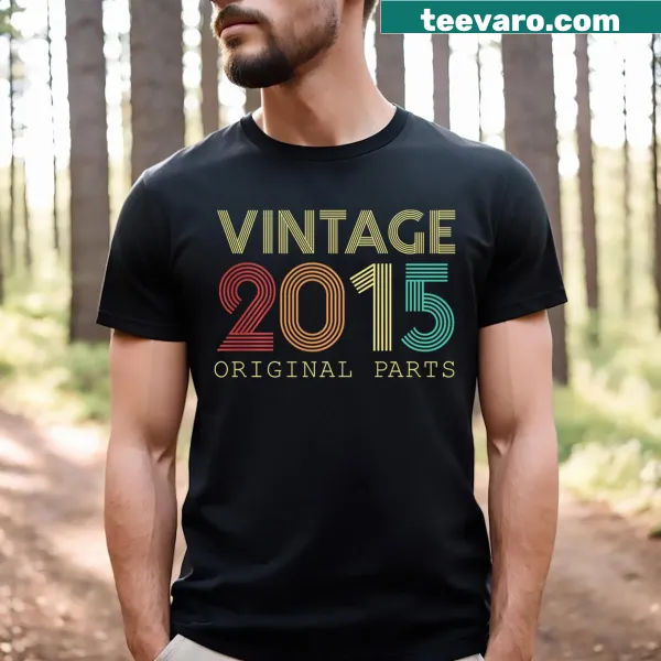 Vintage-style T-shirt for a 9th birthday with original parts text