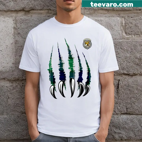Abercrombie clan crest and tartan design on T-shirt