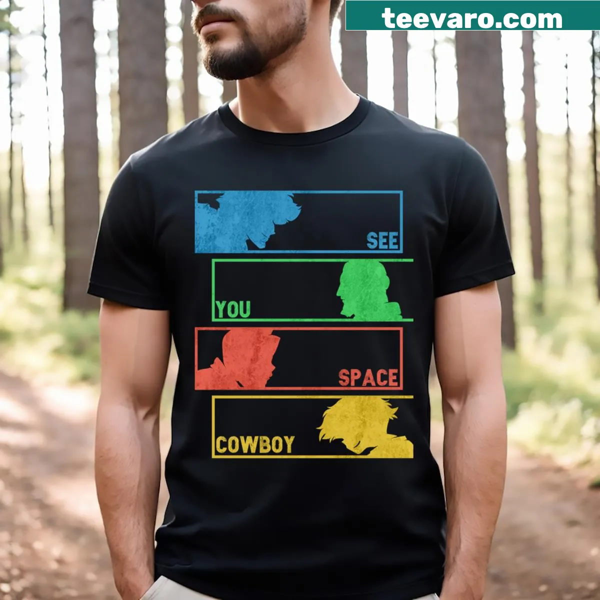Artistic design celebrating bebop jazz on a T-shirt — on a men's t-shirt