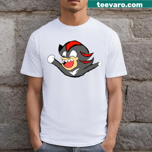 Illustrated t-shirt featuring Shadow The Hedgehog in an energetic pose