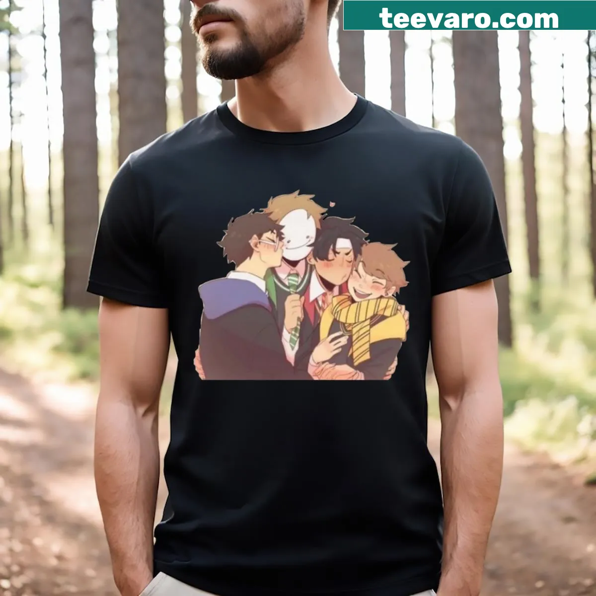 Dream SMP t-shirt with playful graphics celebrating the gaming community — on a men's t-shirt