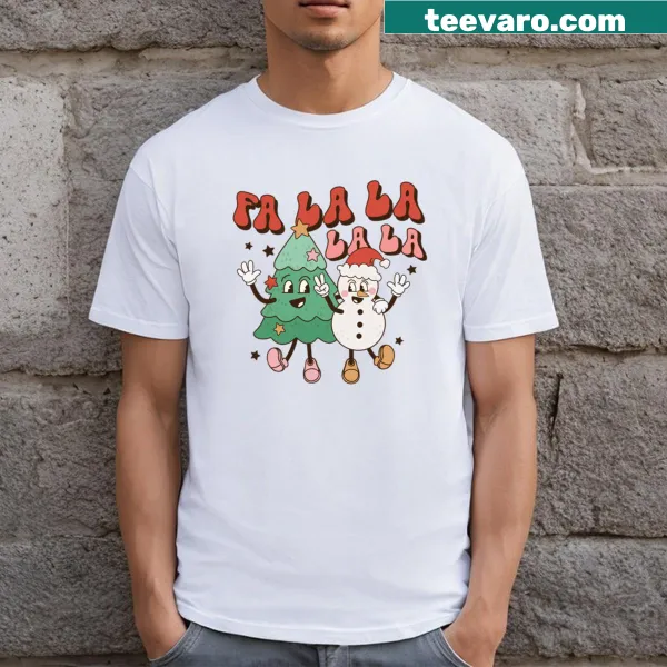 Fa La La La La Christmas T-shirt with festive typography