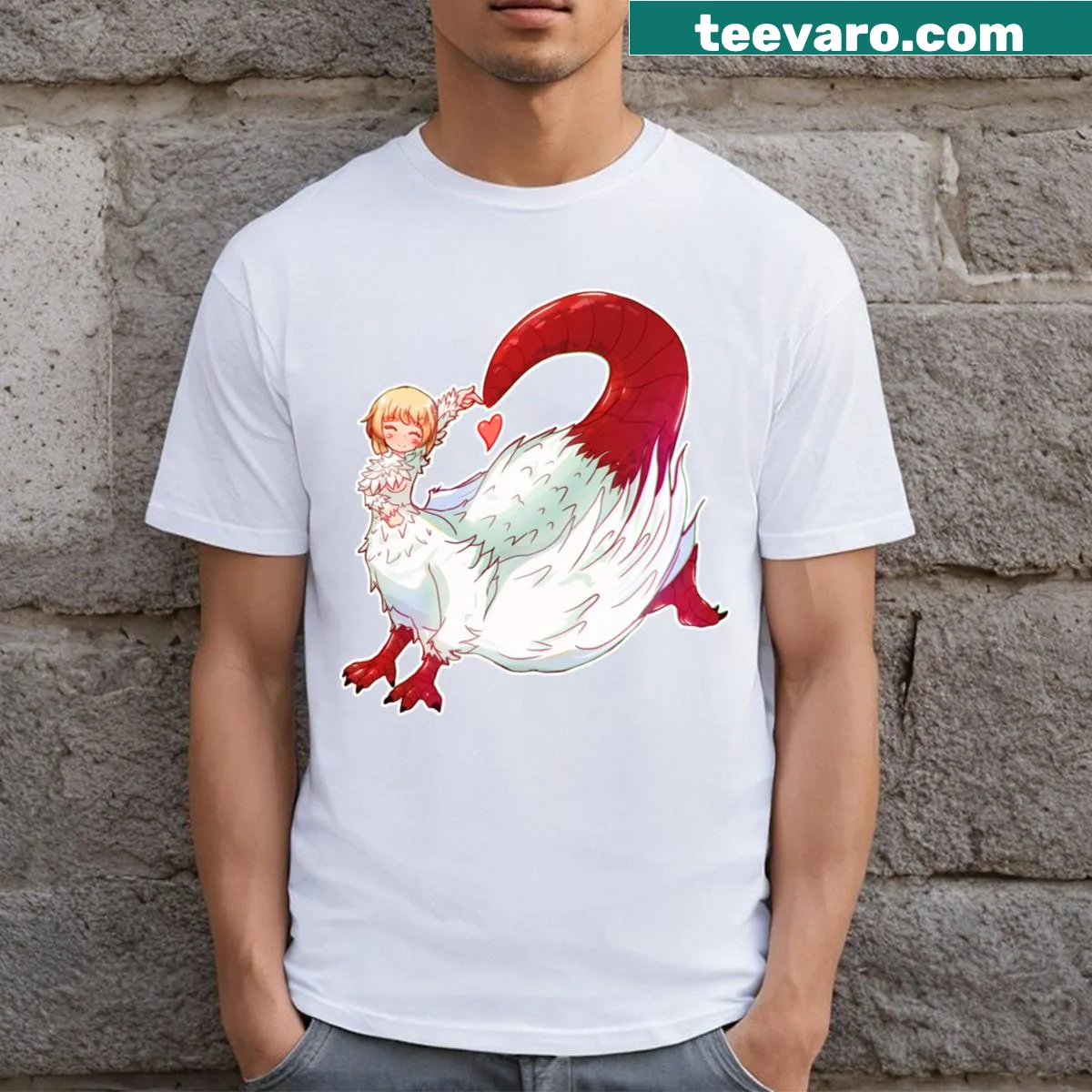 Fantasy illustration of a chimera on T-shirt — on a men's t-shirt