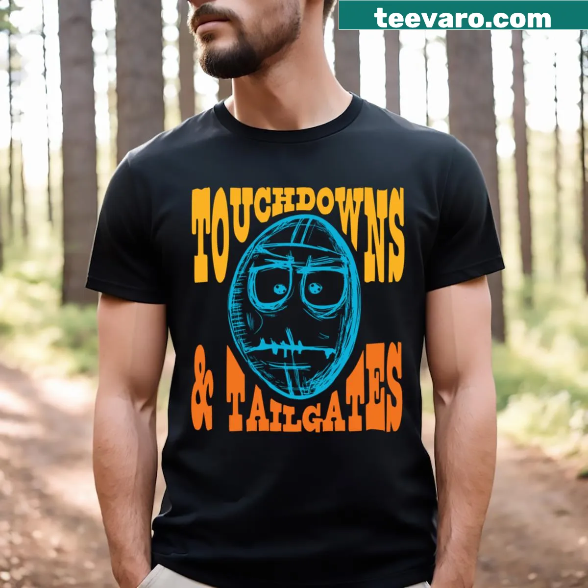 T-shirt with humorous football saying for fans — on a men's t-shirt