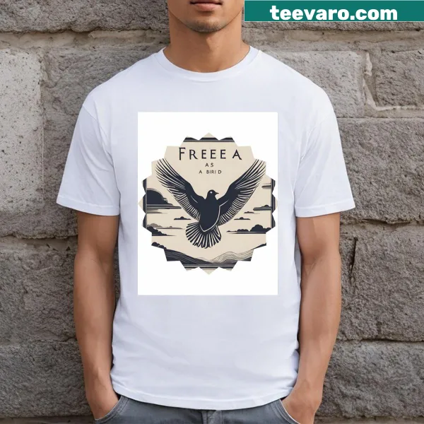 Minimalist Free As Birds T-shirt design