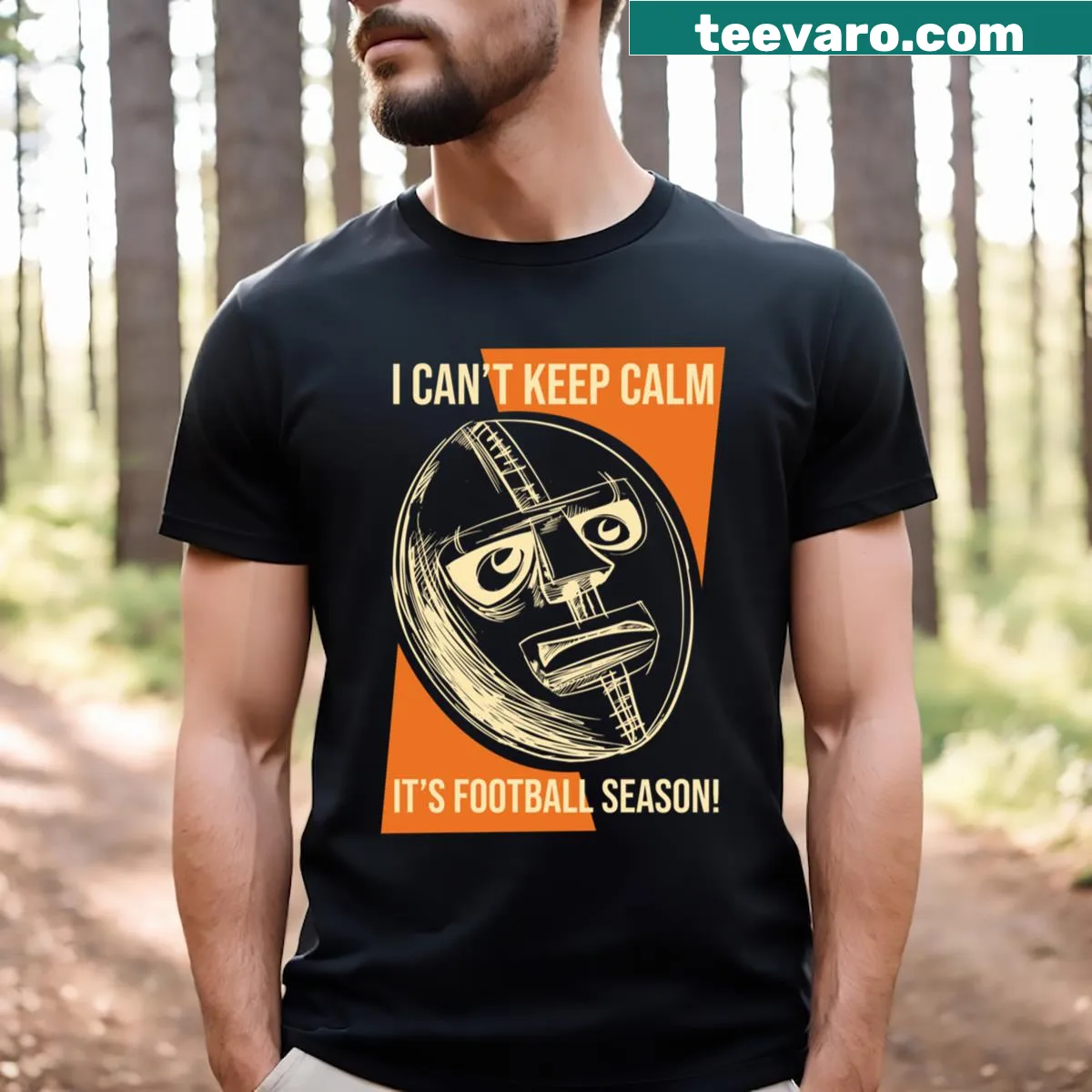 Funny football humor T-shirt for fans — on a men's t-shirt