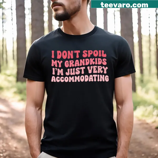 Comical t-shirt for grandmas with text about spoiling grandkids