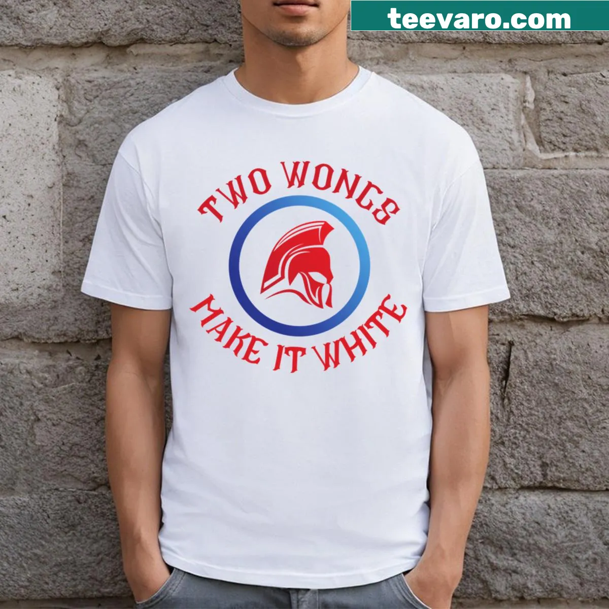Funny Two Wongs Can Make It White T-shirt for brothers — on a men's t-shirt
