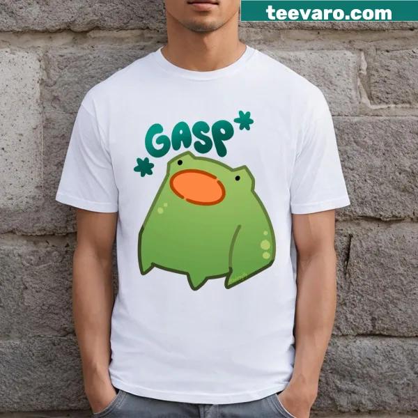 Funny t-shirt featuring a whimsical frog graphic
