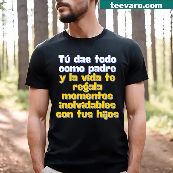 T-shirt featuring the phrase 'Gift For Dad' prominently displayed.