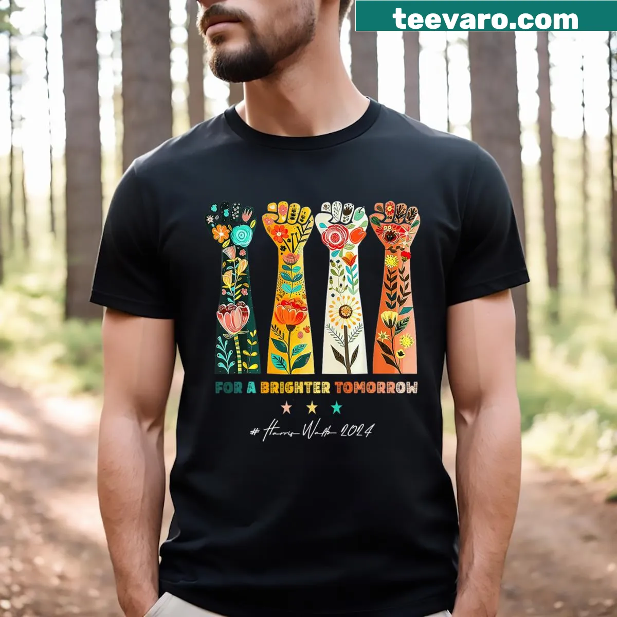 Inspirational 'Vote For A Brighter Tomorrow 2024' shirt — on a men's t-shirt