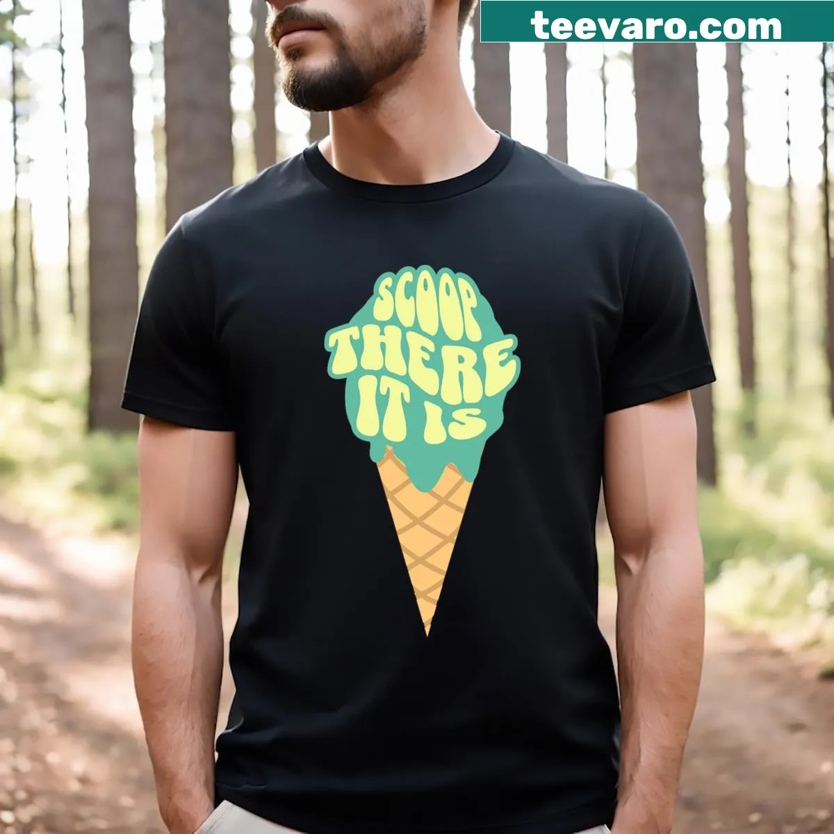 Funny ice cream cone pun t-shirt for lovers of ice cream — on a men's t-shirt