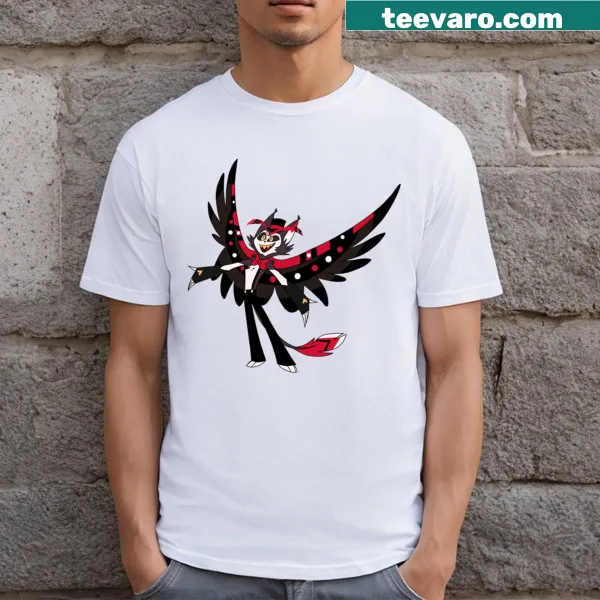 Cartoon-style Husk Helluva Boss T-shirt with playful design