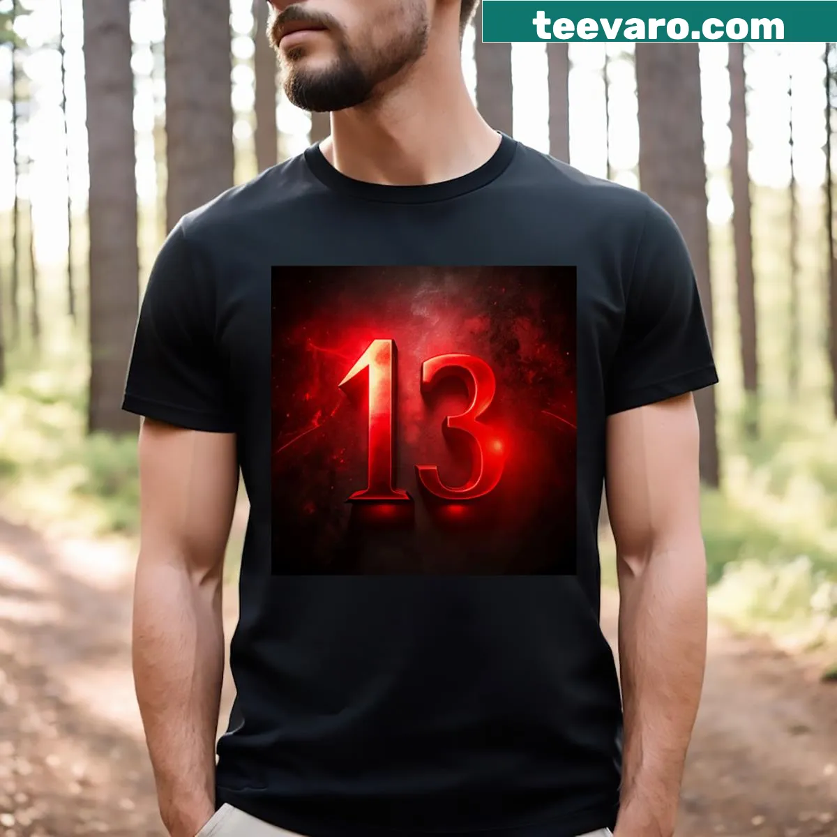 Johnny Hockey Nombre 13 T-shirt featuring bold name and number — on a men's t-shirt