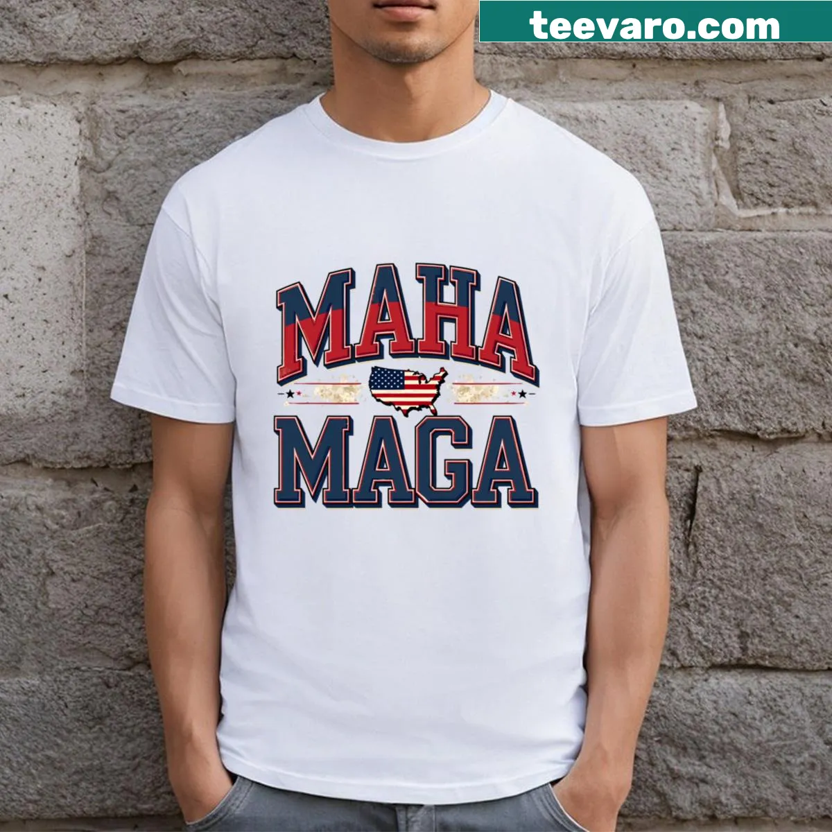 T-shirt promoting health message with political references — on a men's t-shirt